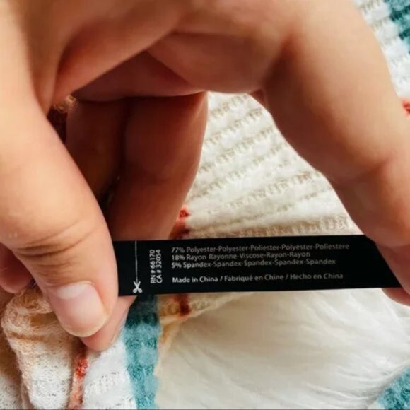 Urban Outfitters | Pastel Jojo Striped Henley Tie Front Thermal | Size Small - Picture 6 of 8